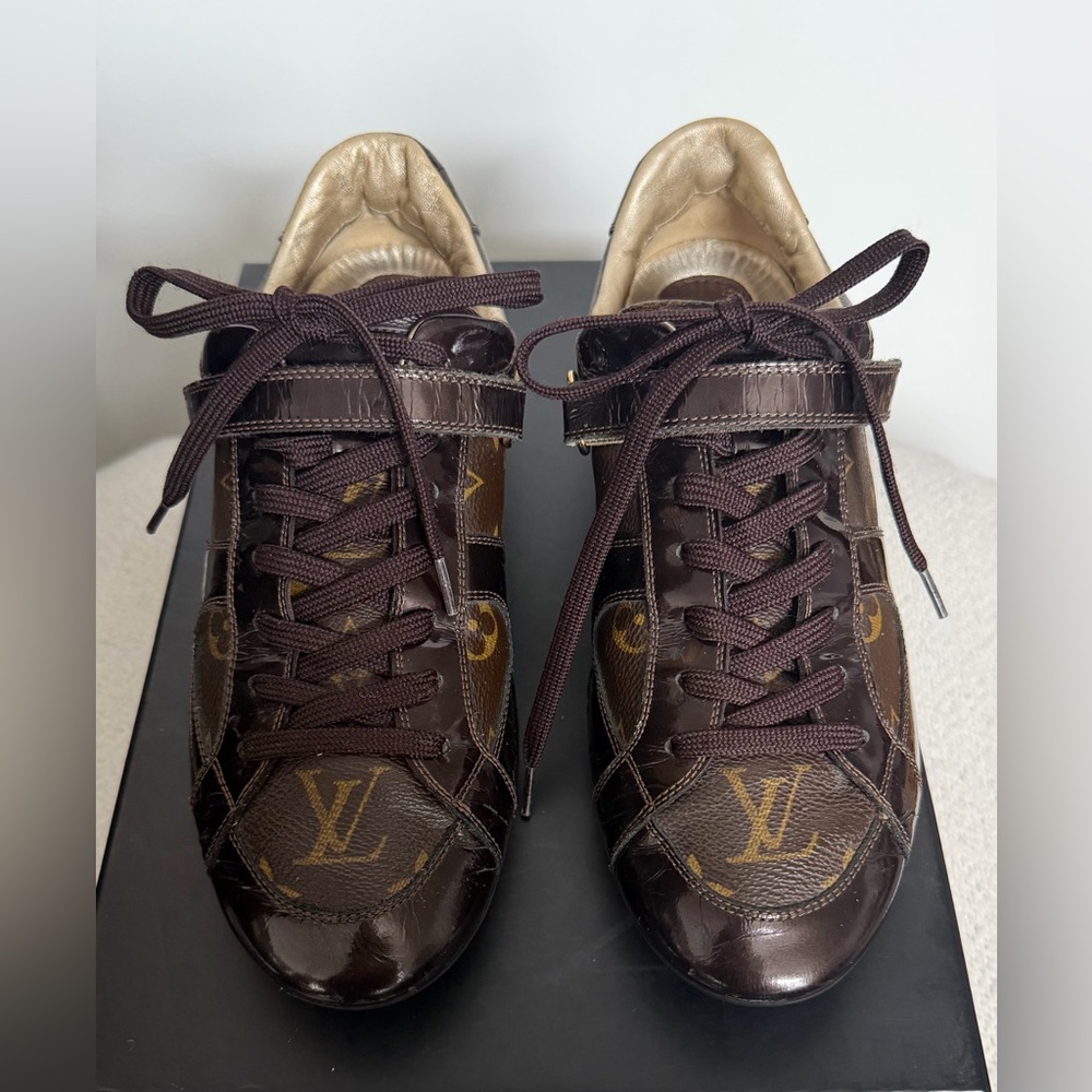 Louis Vuitton Brown Monogram Low Top Velcro Sneakers